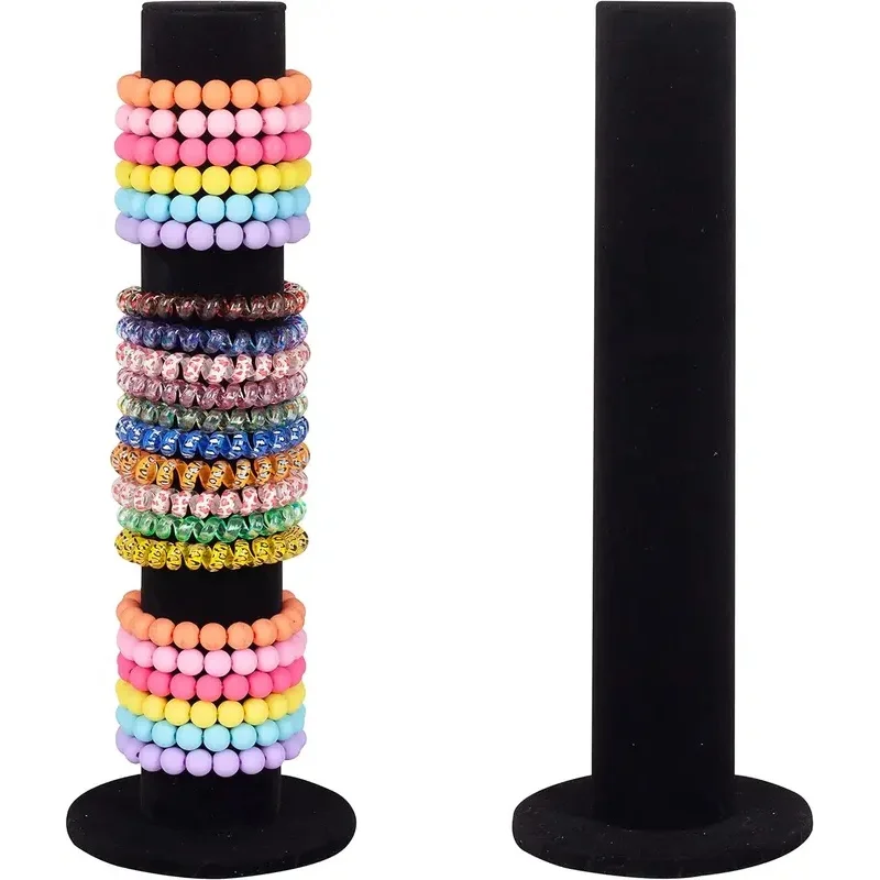 Stylish Jewelry Display Stand for Bangle and Watch, with Desktop Vertical Tower and Square Base Holder for Countertop Showcase