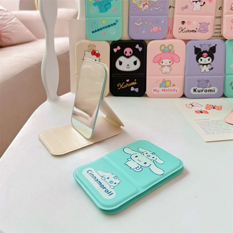 

Hello Kitty Makeup Mirror Cute Cartoon Flip Cover Thickened Portable Small Mirror Desktop Decoration Student Gift Wholesale