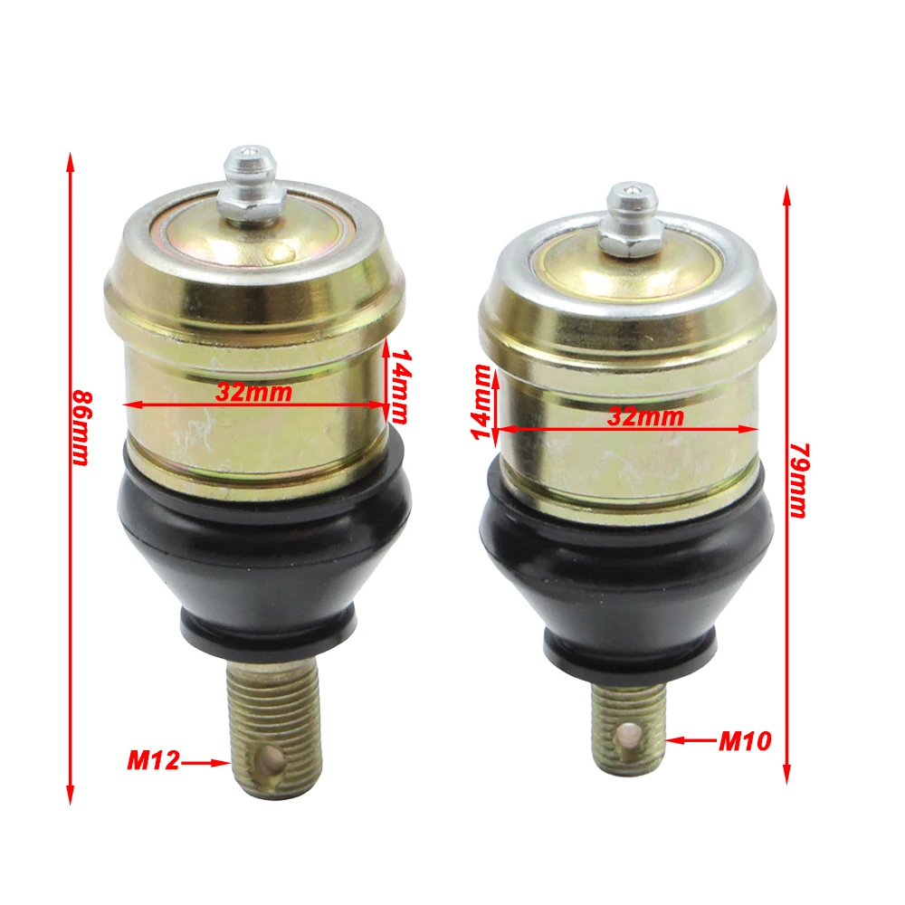 ATV Ball Joint M10 M12 Upper Lower Control Arm Ball Joint 32mm Diameter For Quad Go Kart Buggy UTV Four Wheeler Replacement Part