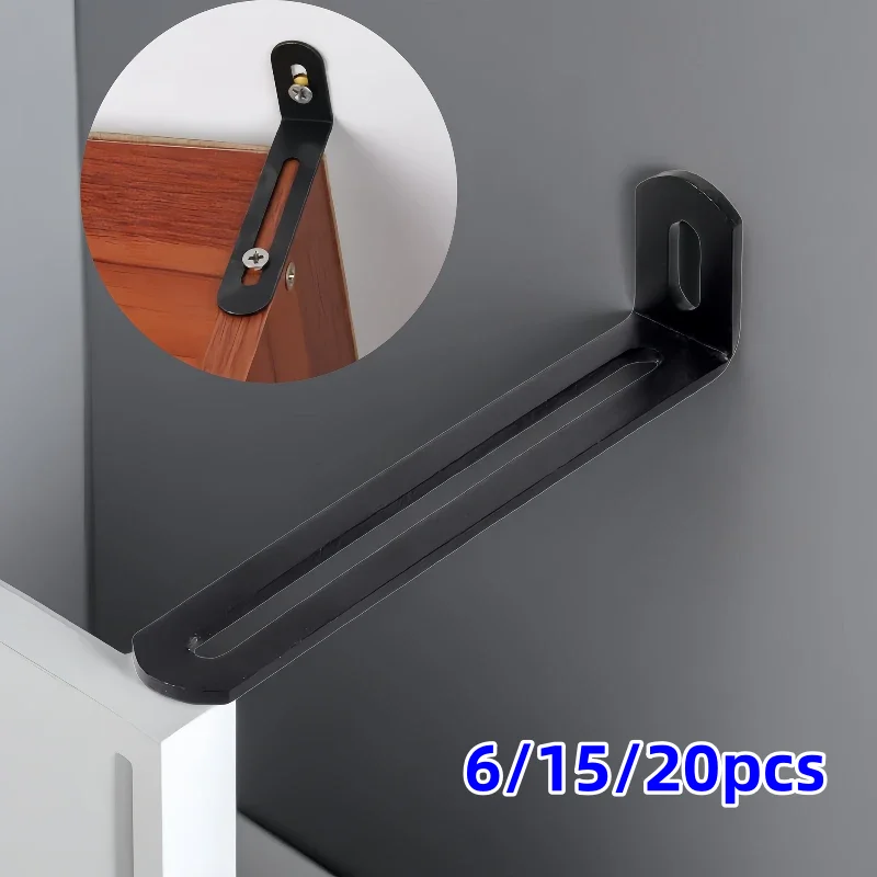 6/15/20pcs black painted L-shaped bracket, corner clamp support pad, fixed corner clamp, furniture hardware accessories