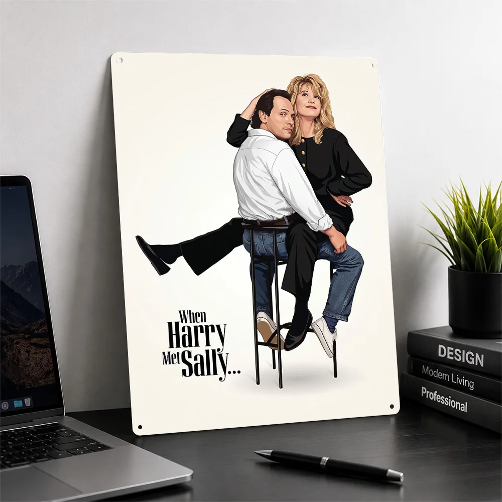 When Harry Met Sally 3D Printed Texture Poster Personalized Wall Art Retro Metal Tin Signs for Decor Luxury Bedroom Decorations