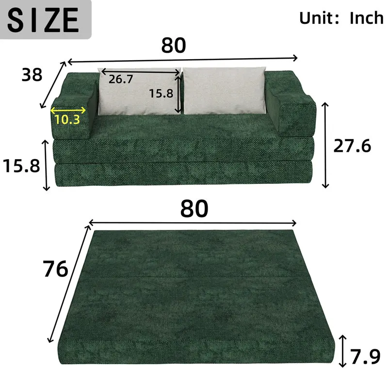 Modern Style Rolled Package Sofa Bed Waterproof Foldable Memory Foam Vacuum Compressed Sofa for Living Room