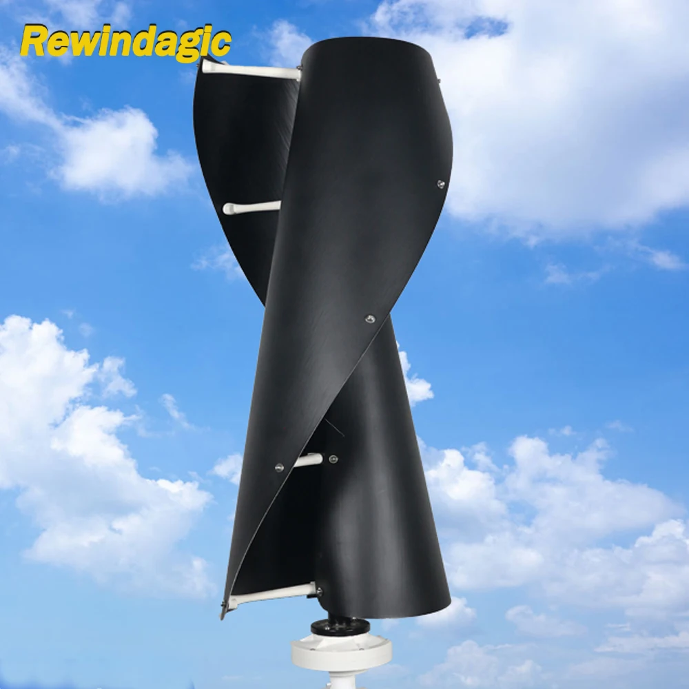 China Low Noise Vertical Wind Turbine Generator 3KW 5KW 10KW 20KW With MPPT Controller 12V 24V 48V 96V 220V Windmill For Home