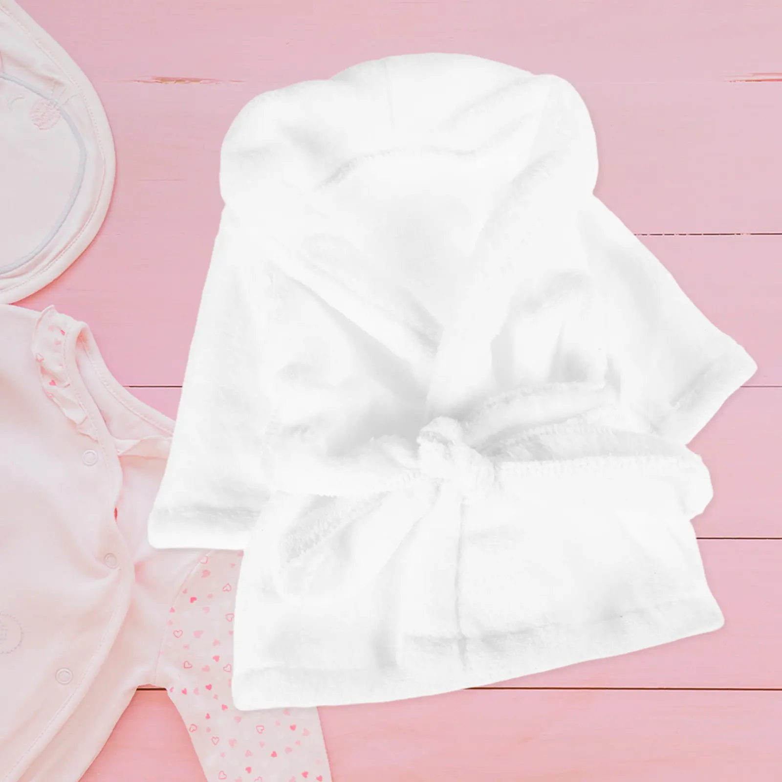 Newborn Coral Fleece Bathrobe Warm Infant Robe Sleepwear Photography Toddler Baby Girl Photoshoot Outfits Pajamas 0-2 - view 4