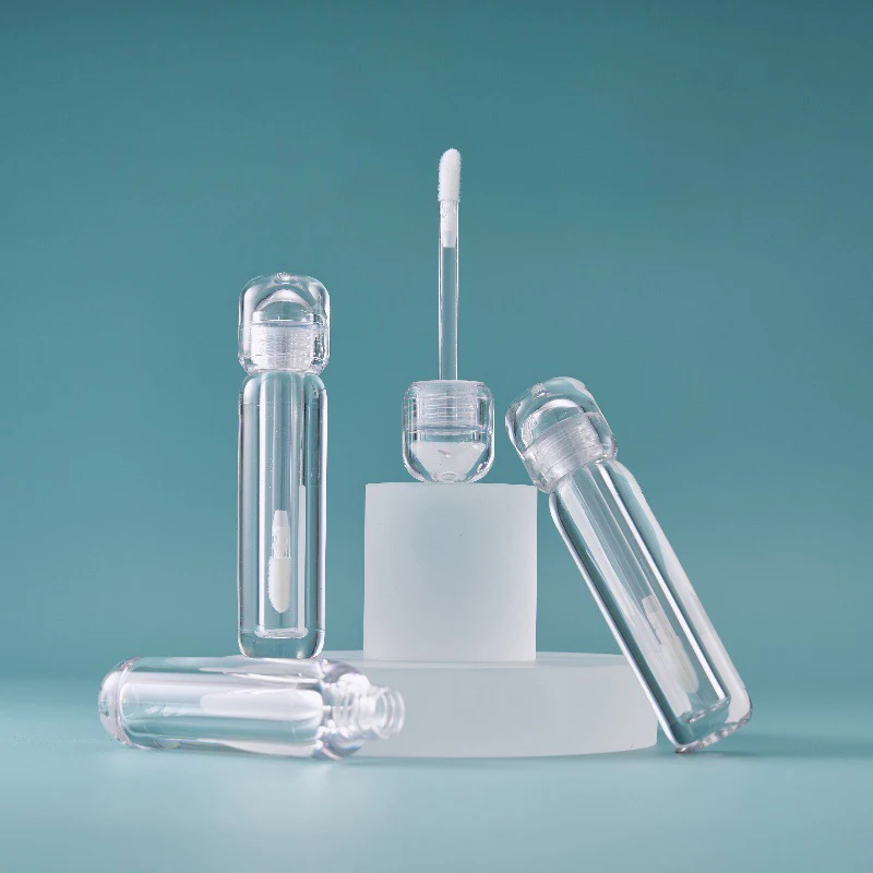1 pçs tubo de brilho labial vazio transparente 3ml/3.5ml garrafa de esmalte labial batom líquido diy garrafa recarregável recipiente cosmético