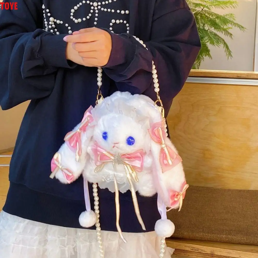 

Stuffed Animals Lolita Rabbit Shoulder Bags Soft Small Lop Ear Rabbit Bags Cute Creative Rabbit JK Crossbody Bag Girls