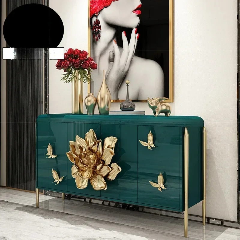 Light luxury dining side cabinet simple entrance neoclassical foyer floor cabinet
