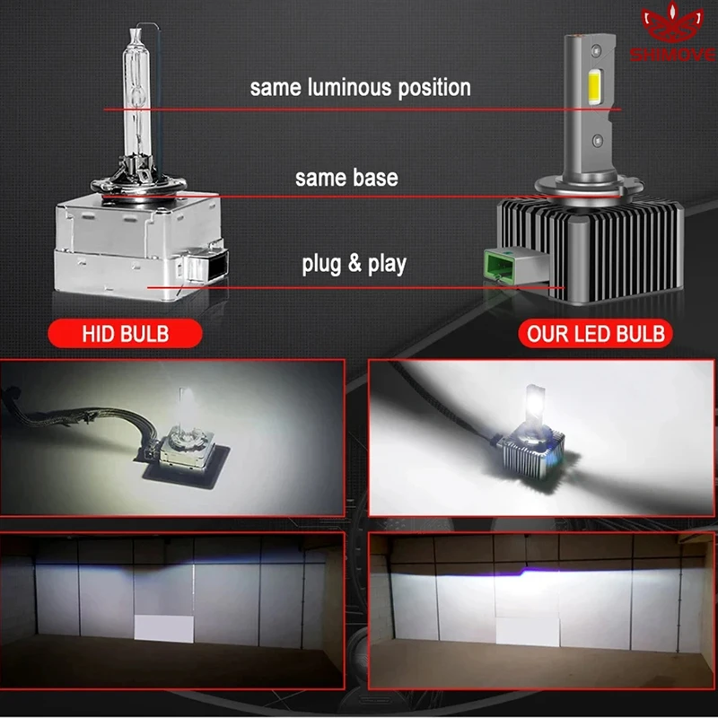 LED HID D3S D1S D2S Car headlights D4S D5S D8S D1R D2R D3R Turbo LED 30000LM Chip CSP 6000K 130W Plug & Play With fan cooling