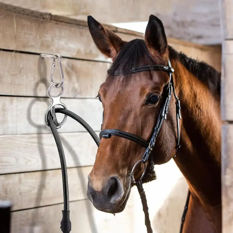 Acessórios de segurança para cavalos, lançamentos seguros, estresse, aderência para cavalos, suprimentos de aço inoxidável, anel seguro para gravata de cavalo para solteiro