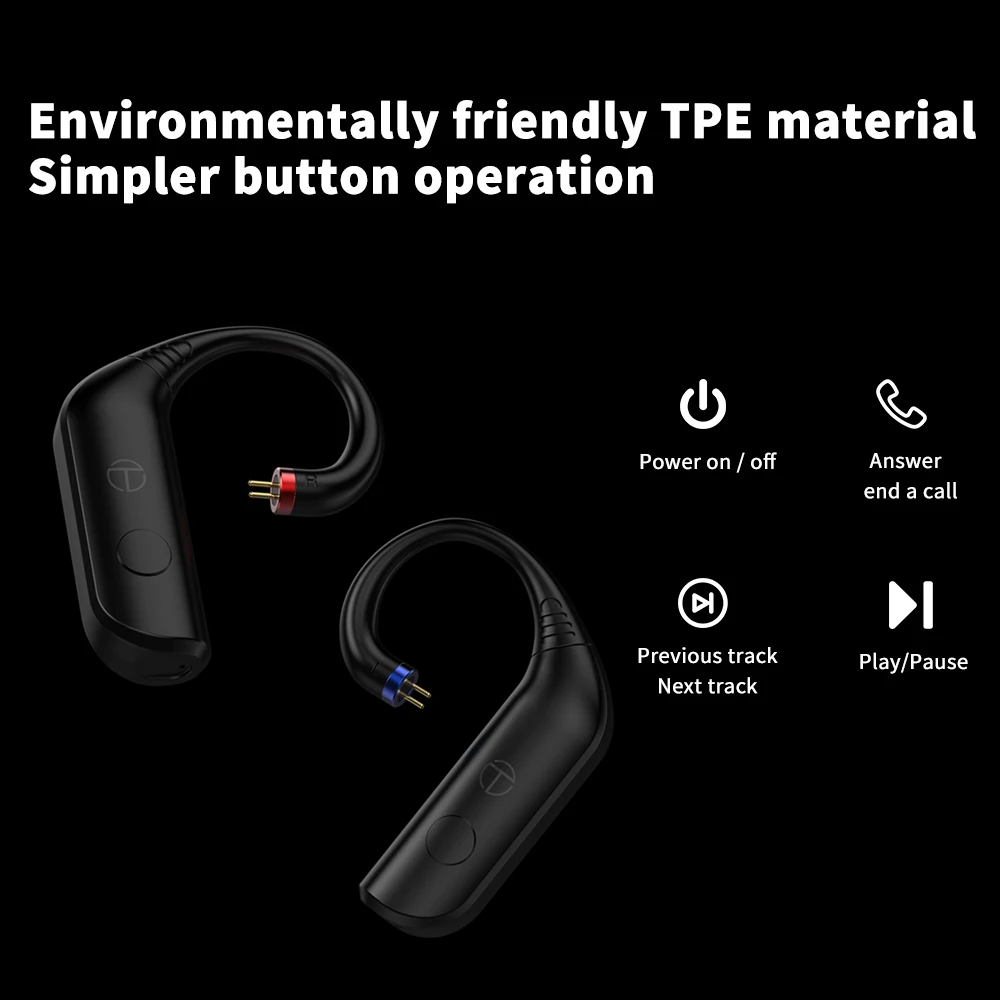 Imagem -03 - Pro Módulo Fones de Ouvido Cabo de Atualização sem Fio Bluetooth 5.3 2pin Conector Mmcx Plug Ear Hook Fone de Ouvido Hifi Trn-bt20