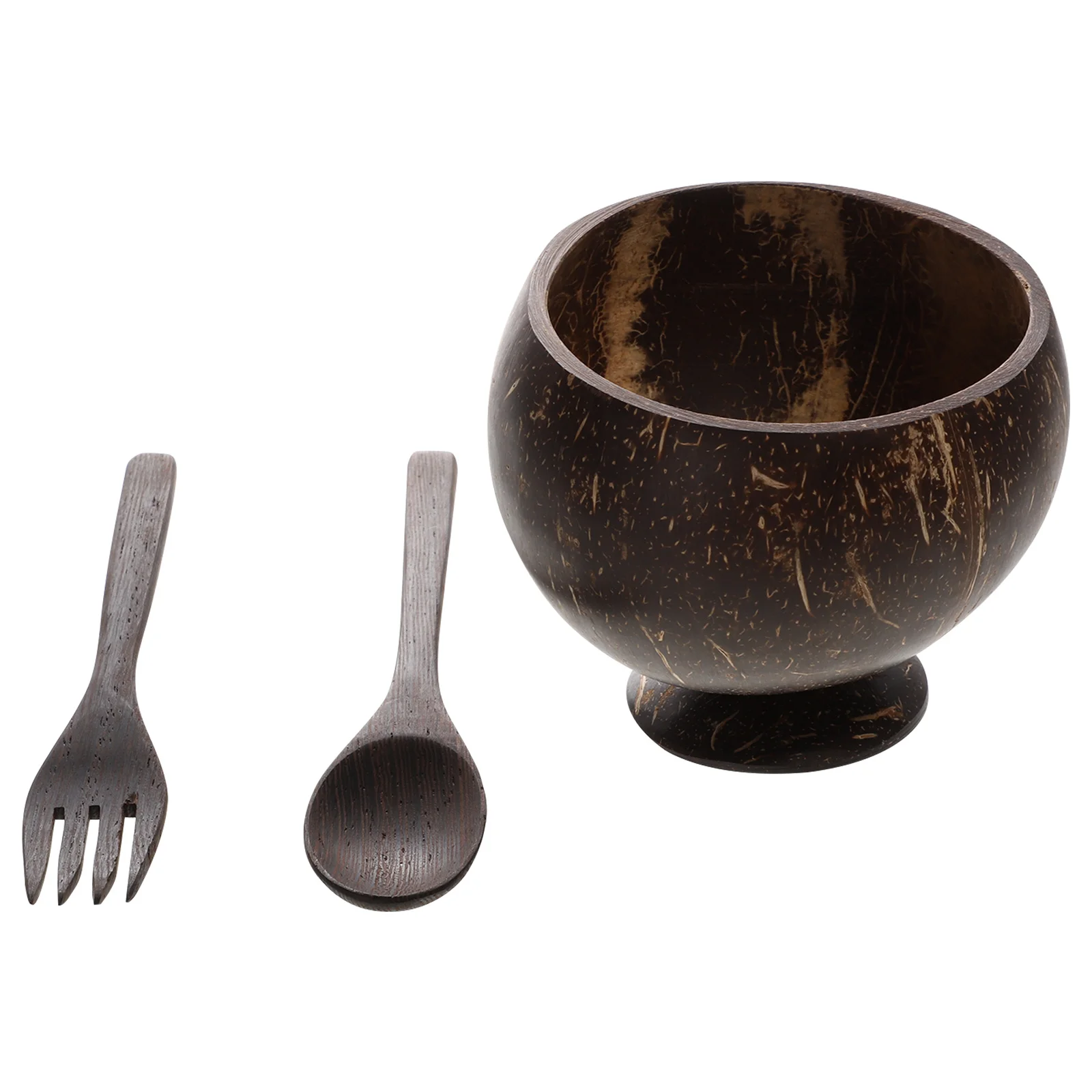 

1 set 1 Set Coconut Shell Bowl Natural Wood Soup Bowls For Salad Fruit Dessert Serving Food Container Kitchen Gadget Household