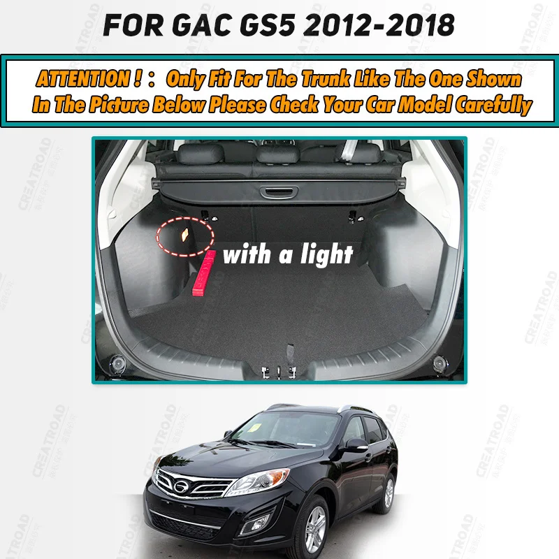 Car Trunk Mat For GAC Trumpchi GS5 2012 2013 2014 2015 2016 2017 2018 Custom Car Accessories Auto Interior Decoration