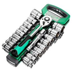 21 piece Set 1/2 Ratchet Wrench Socket Set Standard 24 Teeth, Including 123MM Extension Rod, Short Socket, Ratchet Wrench