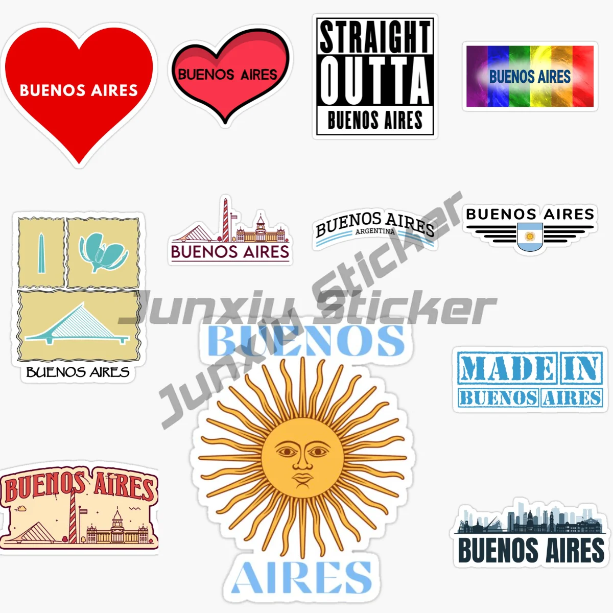 

BUENOS AIRES Abbreviation Buenos Aires Capital City of The Republic of Argentina Car Stickers Scenery Travel Car Decor Vinyl PVC