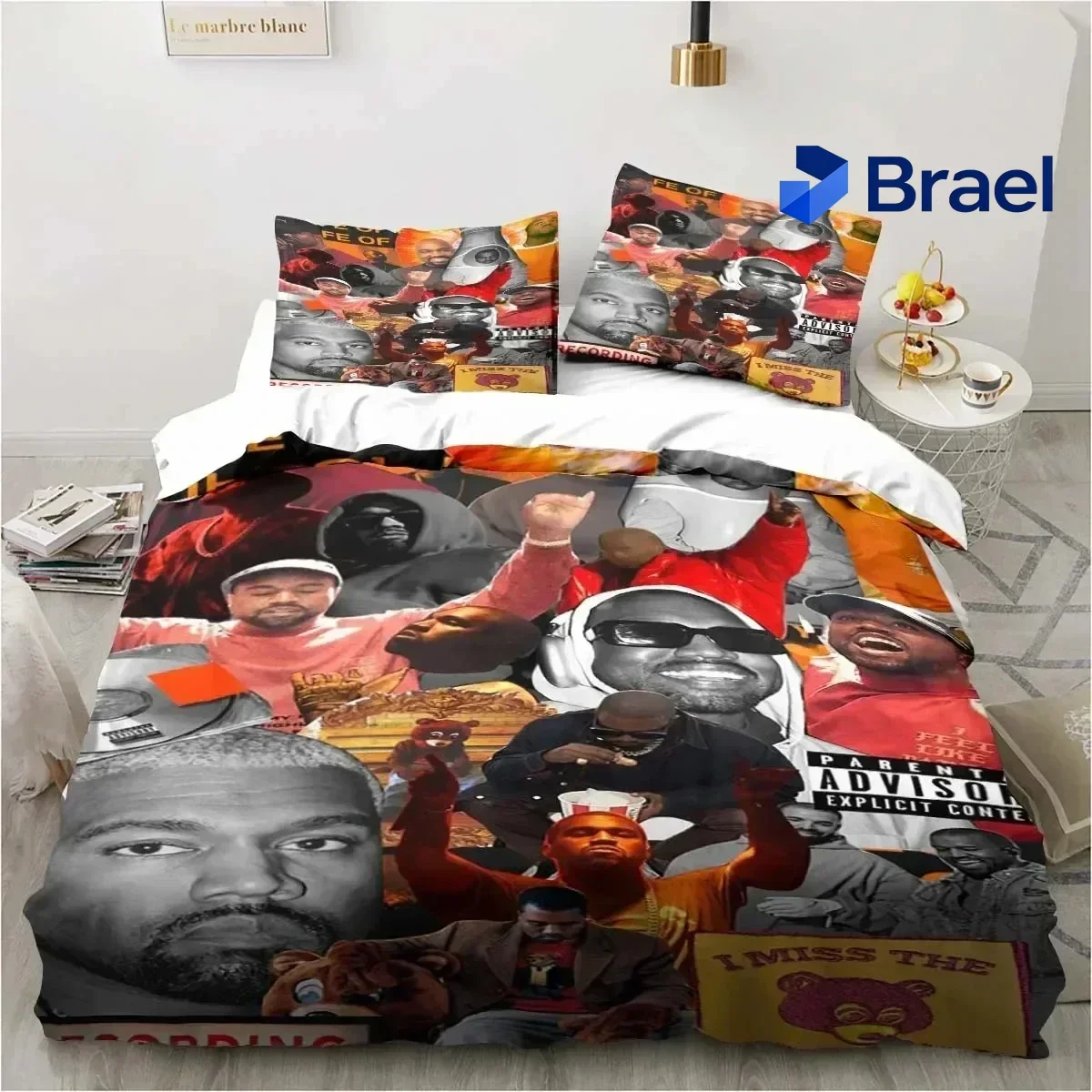 Exquisite Rapper Kanye West Bedding Set Duvet Cover Bed Set Quilt Cover Pillowcase Comforter King Queen Size Boys Adult Bedding