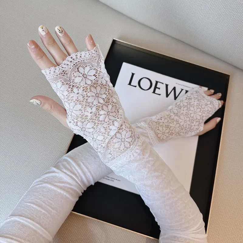 Fashion Temperament Driving Sunscreen Summer Ice Sleeves Simple Women's Long Elastic Outdoor Hand Sleeves Sleeves