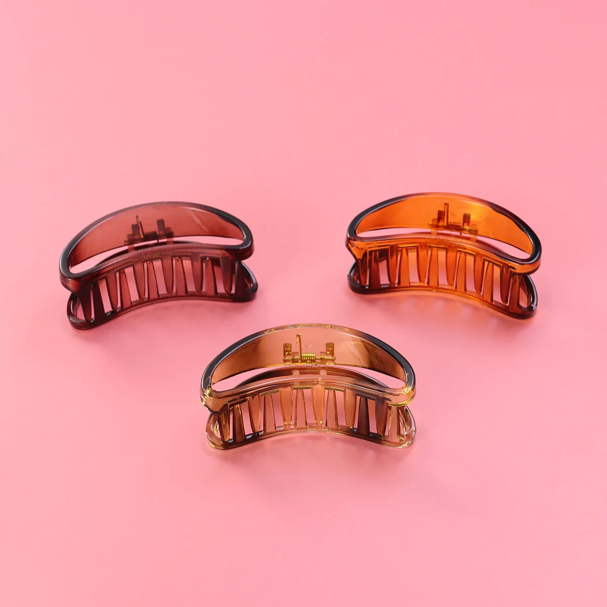 3 قطع من مشابك القمر المكتنزة للنساء بتصميم الأسنان وإكسسوارات الشعر ذات الجزء السلس للشعر الرقيق السميك