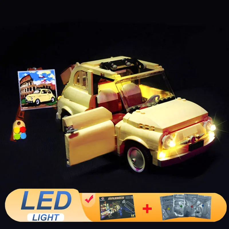

Комплект светодиодных фонарей для LEGO 10271 Fiat 500, идеи декоративных ламп для автомобиля, подарок «сделай сам» (не включает строительные блоки, наборы кирпичей, наборы моделей)