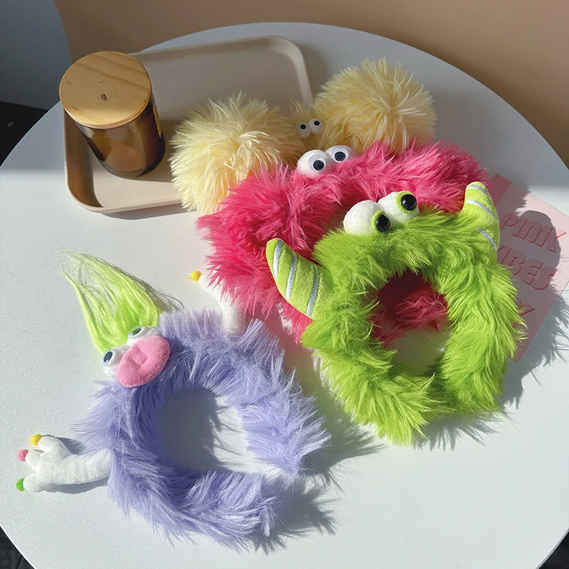 

Dopamine Aesthetic Monster Hair Clip Fuzzy Crazy Hair Band for Women Girls Y2K Trendy Daily Wear Winter Accessories