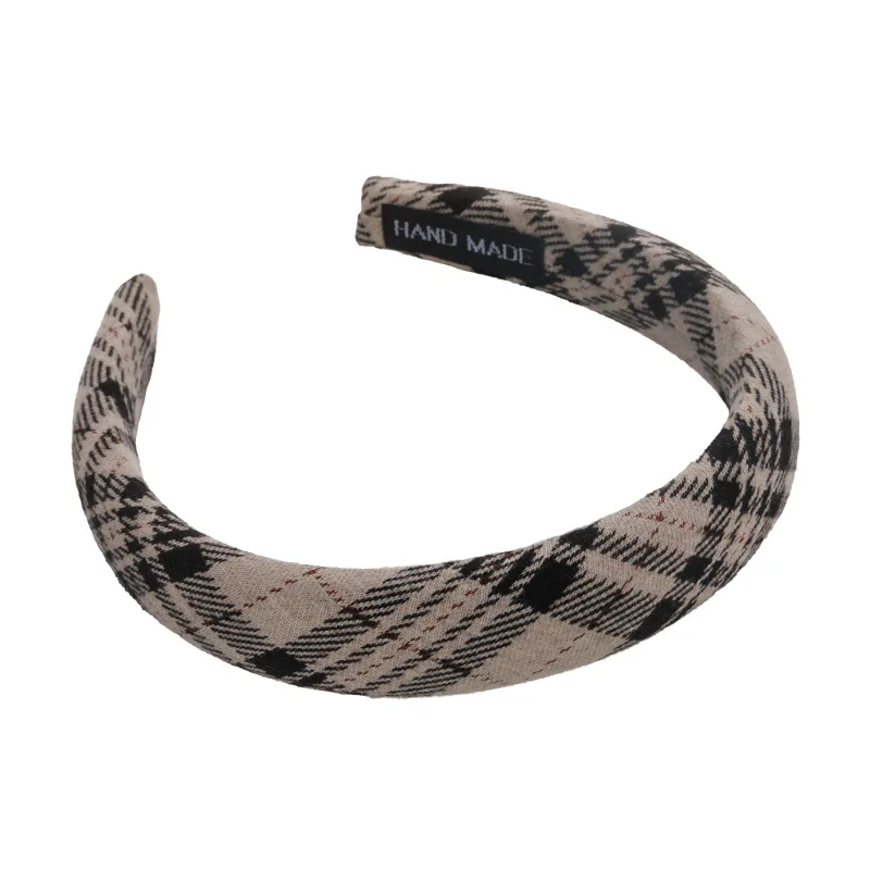 Retro Classic Plaid Headbands for Woman Temperament Hair Bands Sponge Width Hair Hoop Autumn Winter Fashion Hair Accessories New