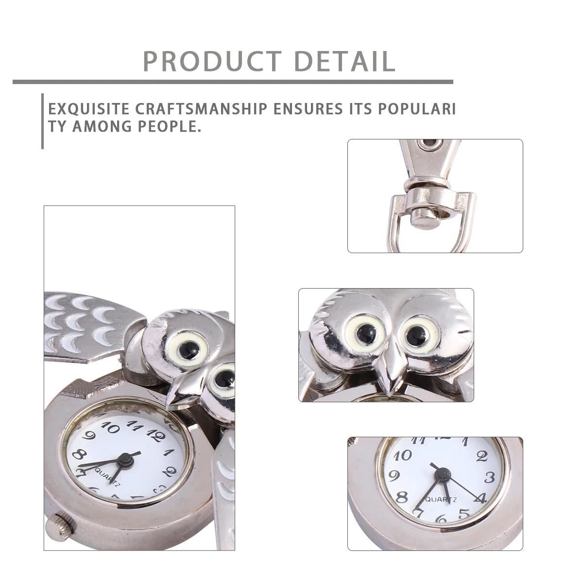1Pcs Cute Owl Pocket Watch Retro Lightweight Durable Creative Design Cartoon Timepiece Decoration Gift Owl Pocket Watch