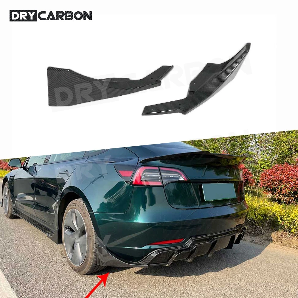 

Gloss Black Rear Bumper Lip Chin Splitters Spoiler Bodykit For Tesla Model 3 Rear Bumper Lip Diffuser Splitters Spoiler