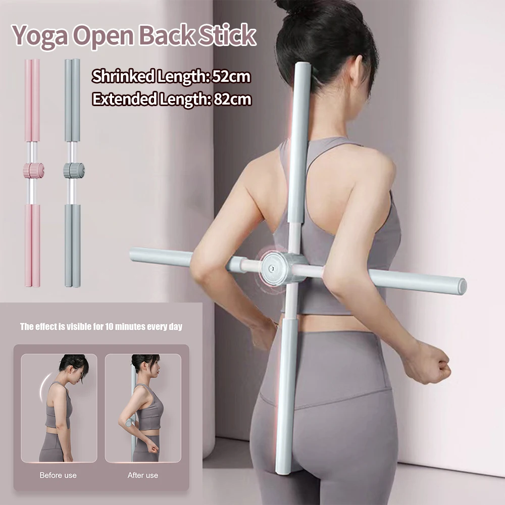 Posture Corrector Adjustable Yoga Sticks Stretching Tool Humpback Correction Stick Retractable Design Multipurpose for Women