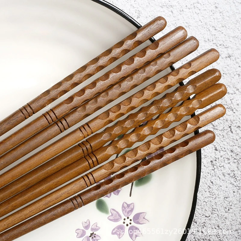 Creative Chopsticks Anti-skid Tortoise Shell Chinese Household Wooden Tableware Iron Wood Public Chopsticks High-end Solid Wood