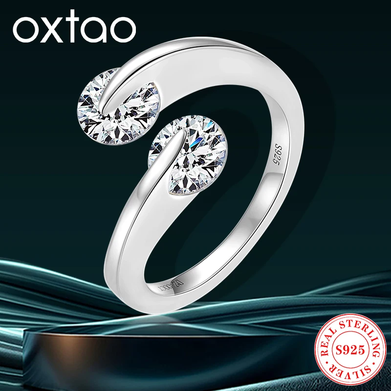 

Certified Moissanite Ring for Women 925 Sterling Silver Infinity Love Two-stone Sweet Intertwined Ring Wedding Anniversary Gift