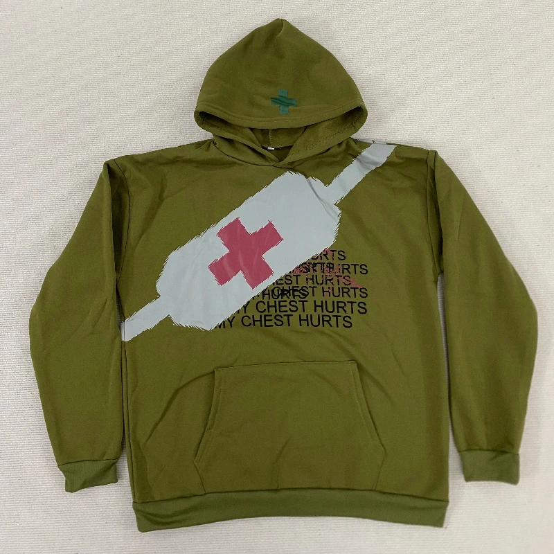 

Y2K Европа Америка Индивидуальная уличная винтажная женская свободная толстовка с капюшоном Креативный медицинский комплект Повседневный пуловер с длинными рукавами и буквенным принтом