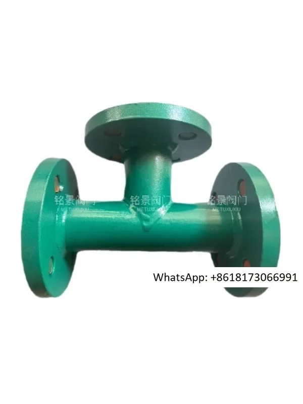 Fluorine lined three-way pipe fittings with PTFE steel lined with PTFE three-way molded pipes, chemical and petroleum industries