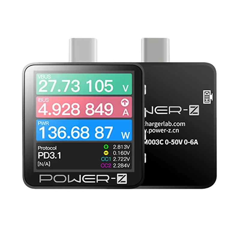 KM003C ChargerLAB POWER-Z USB PD3.1 Protocol PPS 50V 6A Range Dual Type-C USB Capacity Tester