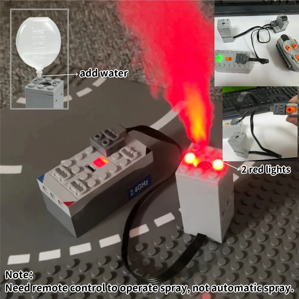 DIY Building Blocks Technical Motor Sprayer Electric Exhaust Modified Motor For High-Tech Train Car Parts Compatible with Legoed