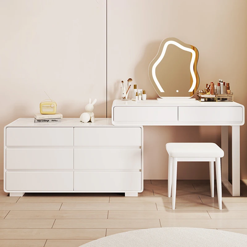 

Mirror White Makeup Tables Women Storage Living Room Luxury Makeup Table Drawers Home Coiffeuse De Chambre Furniture Decoration