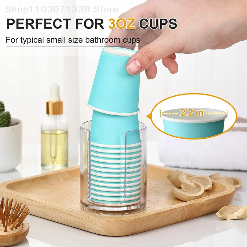 Bathroom Cup Dispenser Durable Clear Mouthwash Cup Holder Small Paper Cup Dispenser For Bathroom Vanity Countertops Makeup Table