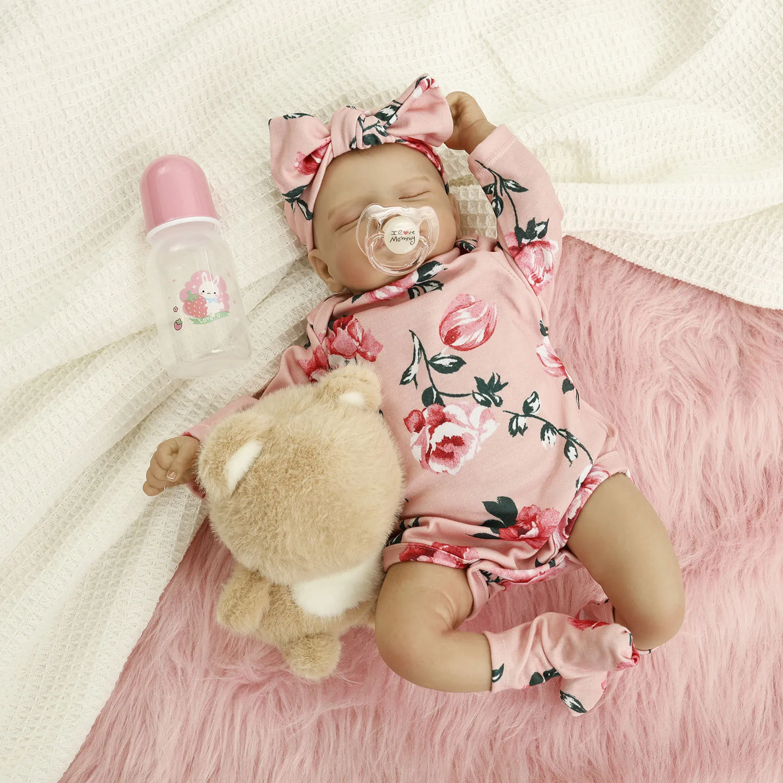 

Realistic Baby Doll 15 Inches Lifelike Newborn Baby Doll with Bottle Pacifier Diaper and Other Accessories for Children Boy Girl