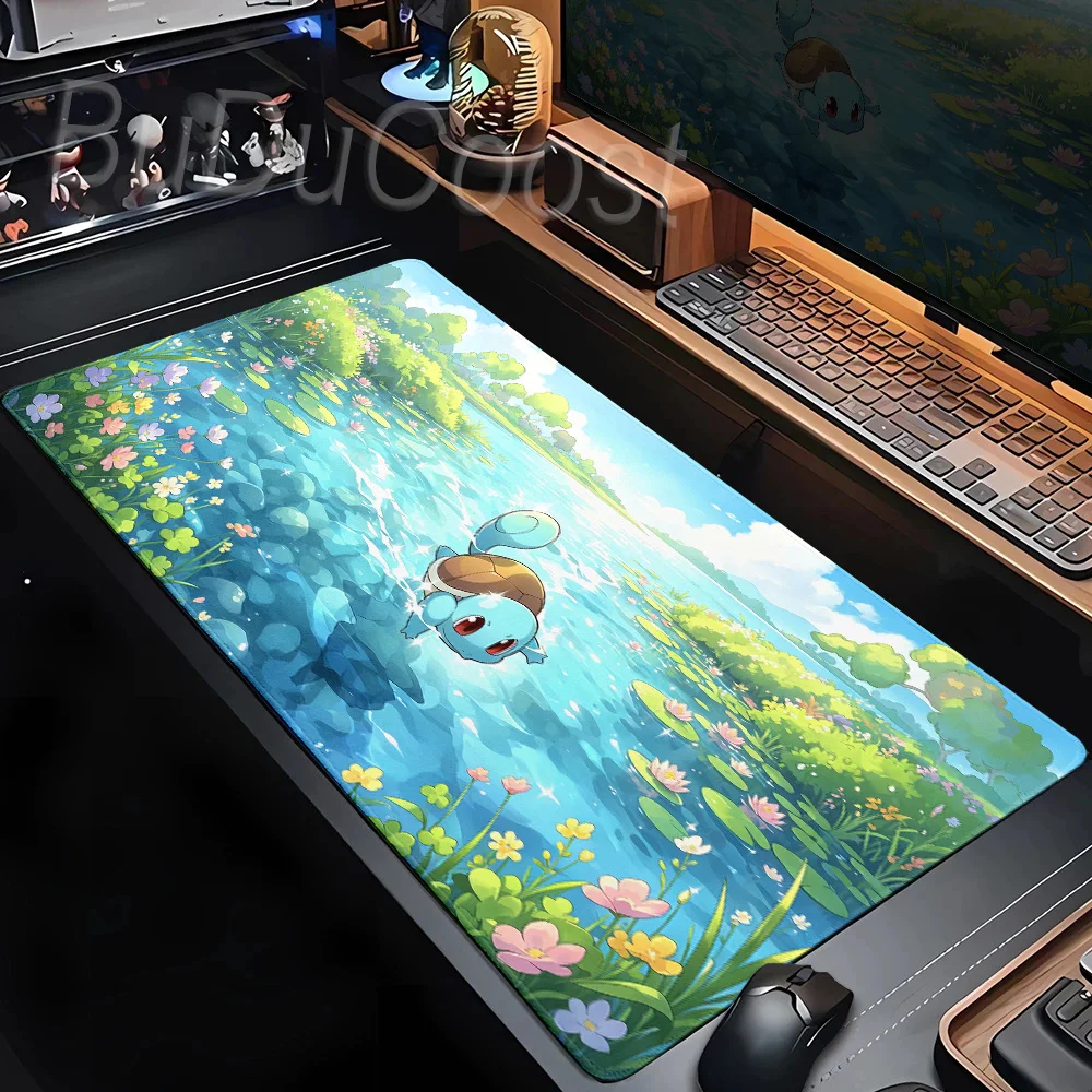P-Pokemon Rubber Mouse Pad Lockedge Large Gaming Accessories E-sports Players Computer Gamer Keyboard Mouse Mat Desk Mousepad