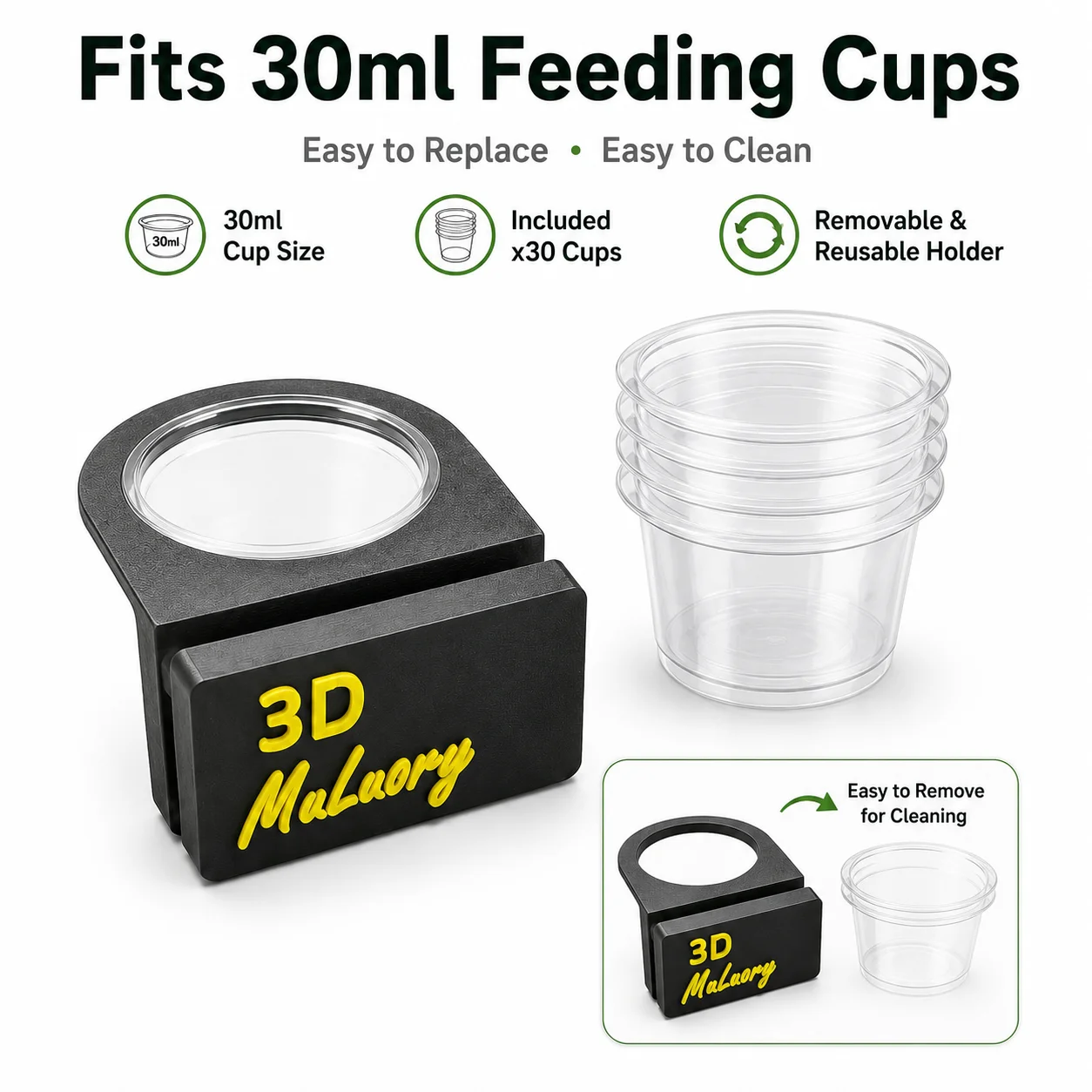 

Magnetic Reptile Feeding Cup Holder Fits 30ml Cups Wall Mounted Food Water Feeder for Gecko Lizard Terrarium