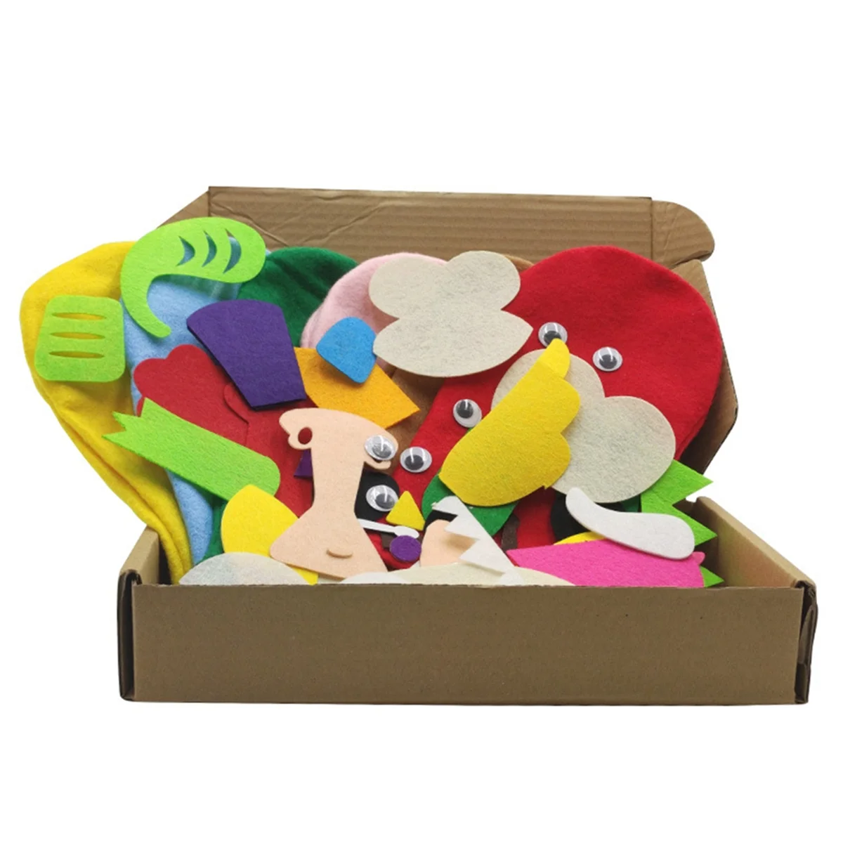 

A72I Hand Puppet Making Kit Making Handicraft Felt Toys for Children Make Your Own Sock Puppet
