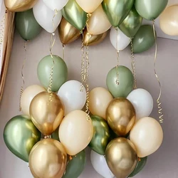 40Pcs 10Inch Avocado Groene Huidskleur Latex Ballonnen Baby Douche Bruiloft Decoratie Metallic Gold Globos Verjaardag Feestartikelen