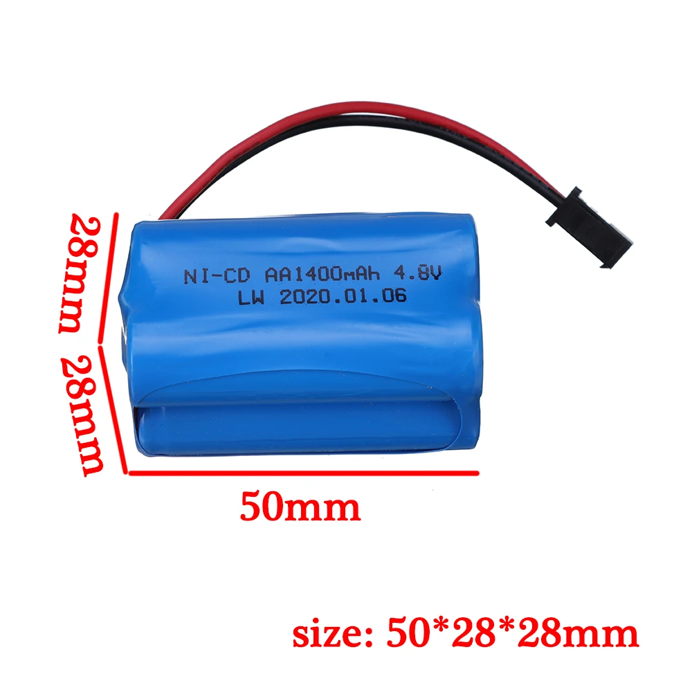 (SM Plug) 4.8v 1400mah NiCD Battery/Charger For Rc toys Cars Tanks Robots Boats Guns Ni-MH 4*AA 4.8v Rechargeable Battery Pack