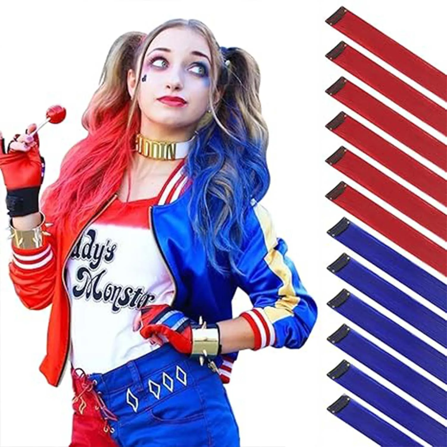 

10 шт., клипсы для наращивания синтетических волос, аксессуары для волос, шиньон для девочек и женщин, вечерние подарок для косплея, 22 дюйма