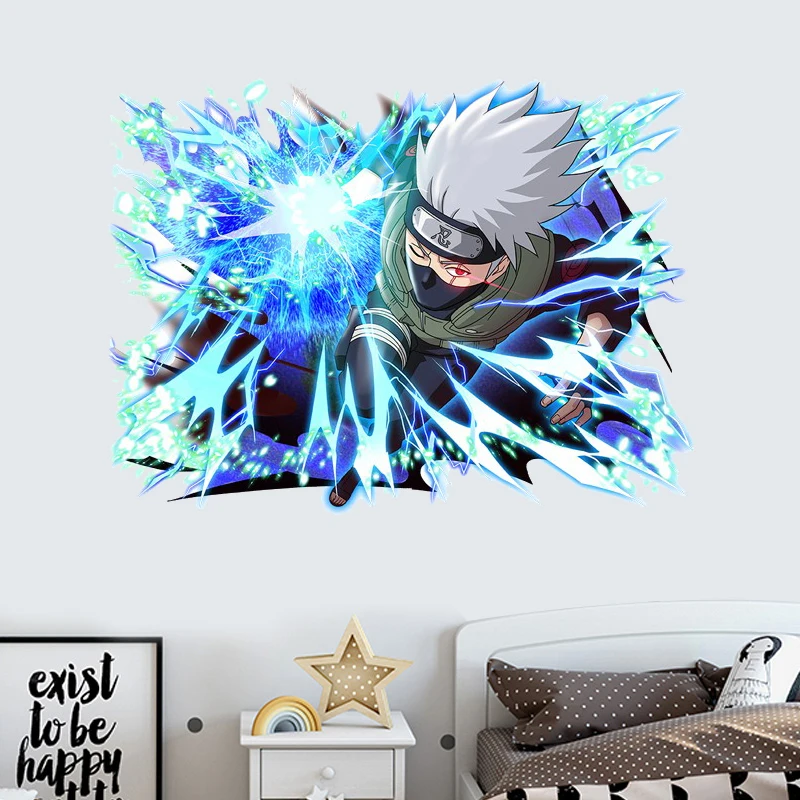 NARUTO Anime Wall Sticker Uzumaki Naruto Living Room Wall Decoration Painting Uchiha Sasuke Children\'s Room Sticker Toy Gift