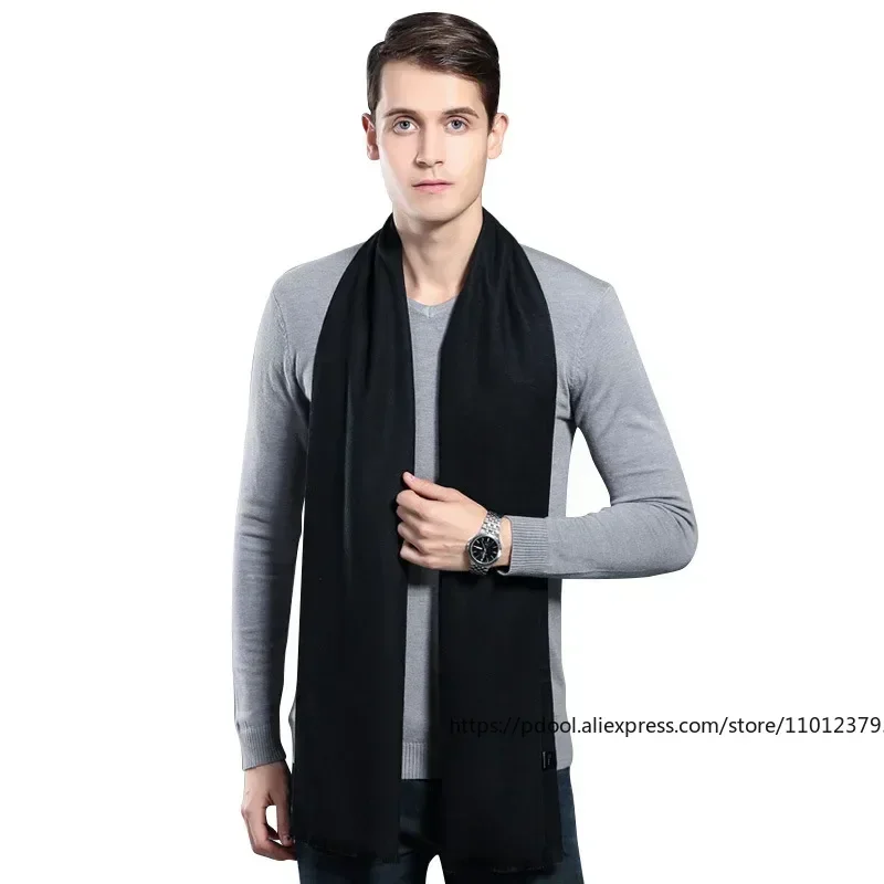 Designer Brand Plaid Men's Cashmere Scarf Winter Warm Scarves Shawls Casual Business Long Wraps Pashmina Christmas Gift for Man