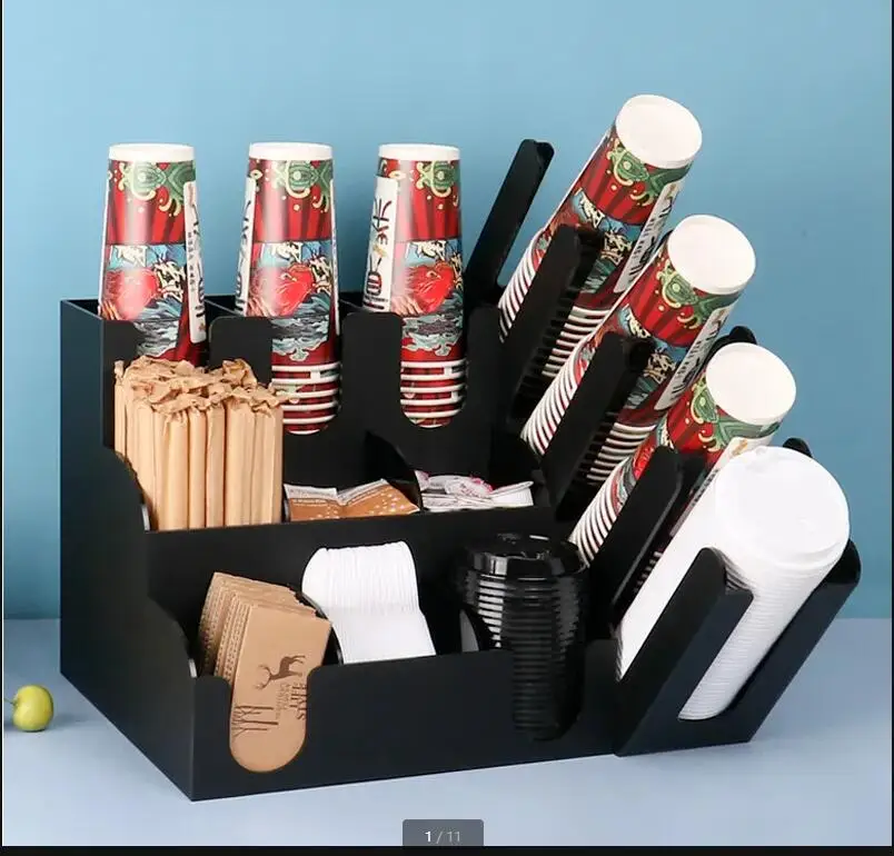 Acrylic Milk Tea Cup Holder Multifunctional Storage Rack Organizer Shop Desktop Shelf Display Stand
