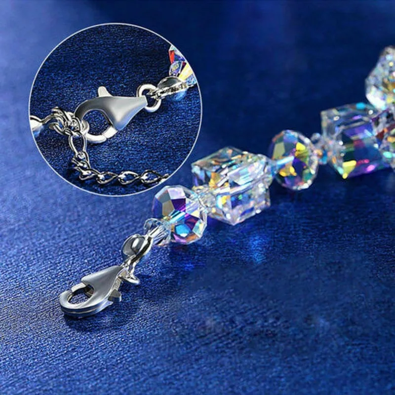 Colorful Square Glass Crystal Beaded Bracelets for Women Temperament Handwork Bracelets Bangles Charms Friendship Jewelry Making