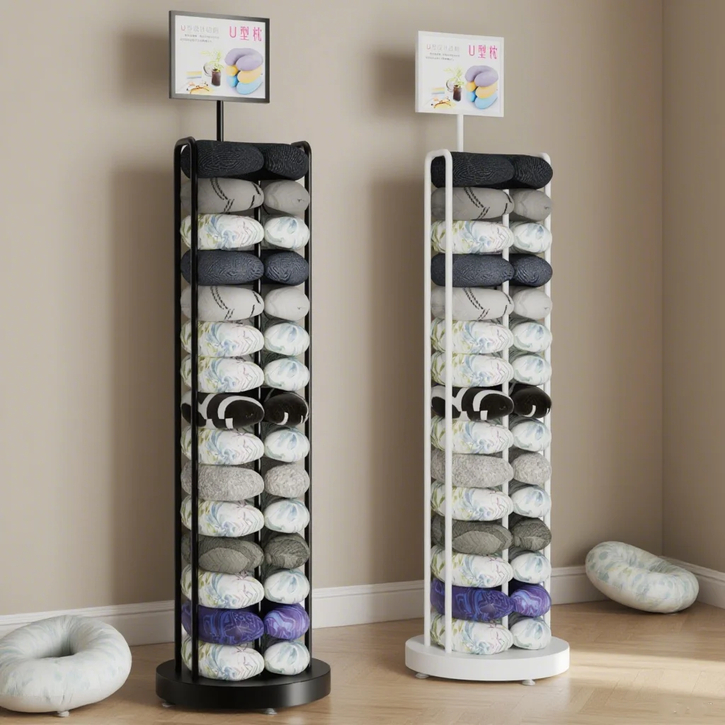 U-shaped pillow display rack, throw pillow promotional neck  storage supermarket home latex pillow shelf