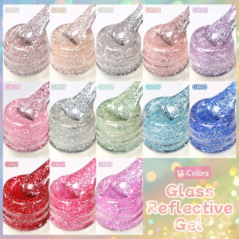 UR SUGAR 15ml Glass Reflective Glitter Gel Nail Polish Dark Flash Effect Spring Soak Off UV Gel Nail Art Varnish view 6