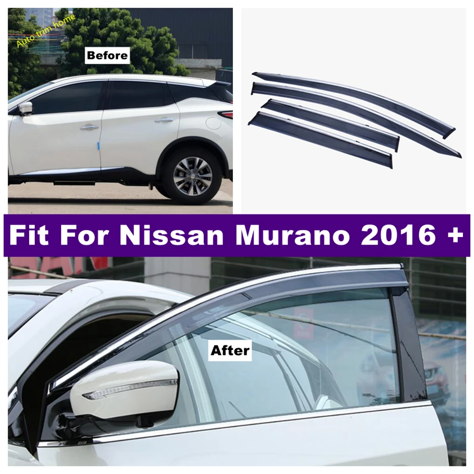 

Fit For Nissan Murano 2016 - 2021 Window Deflector Rain Guard Visor Awnings Protector Cover Trim Window Glass Panel Accessories