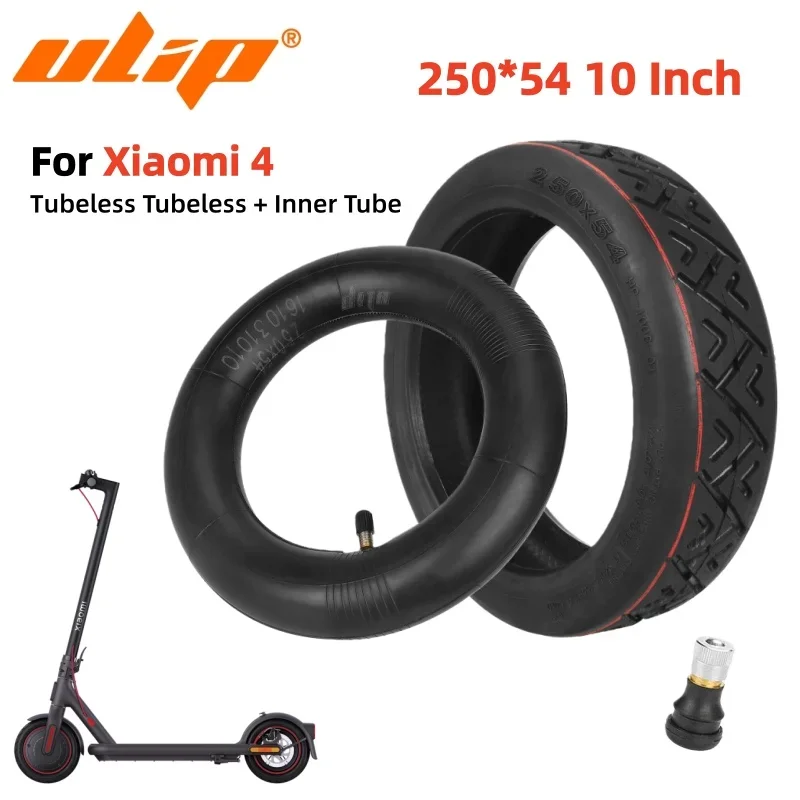 

Ulip 250*54 Scooter Outer Tire and Inch Inner Tube for Xiaomi 4 Durable 10 Inch Tyre Sets City-road Tubeless Tires Inside Tube